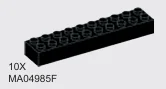 Brick 2 x 10 in Black