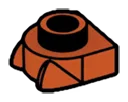 Plate Modified 1 x 1 half-round with pointed projections on round side in Red, Brick
