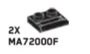 Plate Modified 1 x 2 with handle, lengthwise in Black