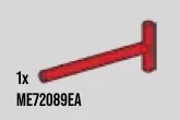 Bar 1 x 4 x 1 with perpendicular handles in Red, Cardinal