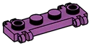Hinge plate 1 x 4 with 2 pairs of 3 fingers on each long side in Magenta, Rich