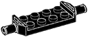 Vehicle Plate 2 x 4 with Pins on both sides in Black