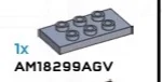 Plate Modified 2 x 4 with 6 studs in Gray, Light (Metallic)