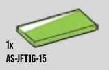 Tile 2 x 4 with printed white triangle at left in Green, Soft Grass