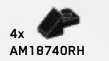 Slope 45 1 x 1 with 1 x 1 Plate in Black (Metallic)