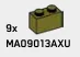 Brick 1 x 2 in Green, Olive Drab (Infinite Green) (Metallic)