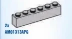Brick 1 x 6 in Gray, Steel