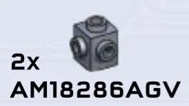 Brick Modified 1 x 1 with studs on adjacent sides in Gray, Light (Metallic)