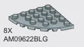 Plate Round 5 x 5 Corner in Gray, Dull