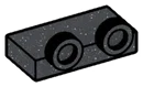 Tile 1 x 2 with two studs on side, ascending in Metal, Iron (Metallic)