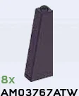 Slope brick 70 1 x 5 x 2 in Purple, Dark (Metallic)