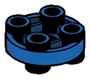 Plate 2 x 2 round Connector: male:male in Blue