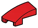 Wedge 25 1 x 2 Curved Slope, Left in Red, Flame