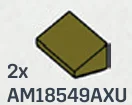 Slope 36 2 x 1 in Green, Light Olive Drab (Metallic)