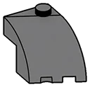 Slope brick 45 2 x 2 skewed forward, curved left in Gray, Dark (Flake)