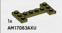 Plate Modified 3 x 6 with cutouts in Green, Olive Drab (Infinite Green) (Metallic)