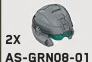 Minifig Headgear: UNSC Marine Helmet - Light Gray (Infinite Style) for Small Peg in Gray, Dull