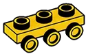 Bracket Plate 1 x 3 with three studs on side, descending in Yellow, Lemon