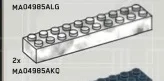 Brick 2 x 10 in White with Black Marbling (Camo)