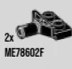 Vehicle Plate 1 x 2 with axle mounted above plate in Black