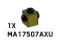Brick Modified 1 x 1 with side studs in Green, Olive Drab (Infinite Green) (Metallic)