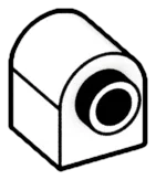 Brick 1 x 1 with rounded top and side stud in White
