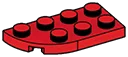 Plate Round 2 x 4 with Left Corner in Red, Flame