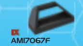 Tile 1 x 3 with raised offset handle in Black