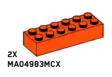 Brick 2 x 6 in Orange, Marigold
