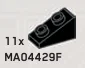 Slope brick 33 1 x 2 with studs on slope in Black