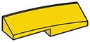 Brick 1 x 1 x 4 with curved top and lateral slope, right in Yellow, Lemon