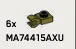 Plate Modified 1 x 1 with horizontal clip in Green, Olive Drab (Infinite Green) (Metallic)