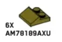 Slope Plate 25 2 x 1 x 2 in Green, Olive Drab (Infinite Green) (Metallic)