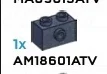 Brick Modified 1 x 2 with side stud in Blue, Smoke (Flake)