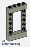 Wall, 1 x 5 x 4 with 4 x 5 open Section in Center in Gray, Stone
