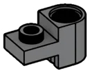 Tech: plate 1 x 1 with vertical axle hole in Gray, Dark (Flake)
