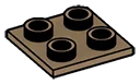Tile 2 x 2 inverse in Brown, Teak
