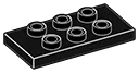 Plate Modified 2 x 4 with 6 studs in Grey, Charcoal