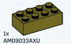 Brick 2 x 4 in Green, Light Olive Drab (Metallic)