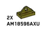 Tile Modified 1 x 2 with central fin and hole in Green, Olive Drab (Infinite Green) (Metallic)