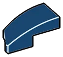 Wedge 25 1 x 2 Curved Slope, Right in Blue, Midnight