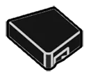 Wedge Tile 1 x 2 without corner, left in Grey, Charcoal