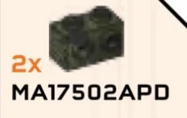 Brick Modified 1 x 2 with side studs in Green, Jungle (Camo)