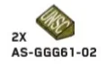 Slope 36 2 x 1 w/ Printed UNSC in white in Green, Olive Drab (Infinite Green) (Metallic)