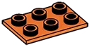 Tile Modified 2 x 3 Inverted (half hight) in Orange, Bright