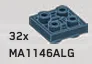 Plate Modified 2 x 2 connector: male:male in Gray, Dark Smoke
