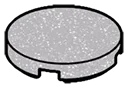 Tile 2 x 2 Round w/ Bottom Center Stud Connection in Gray, Steel