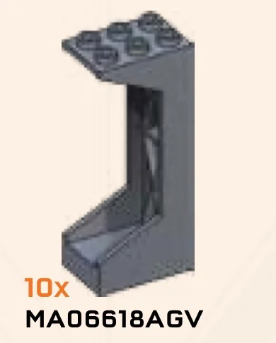 Wall 2 x 6 x 3 open frame with cylindrical crossbeams in Gray, Light (Metallic)