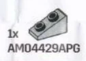 Slope brick 33 1 x 2 with studs on slope in Gray, Steel