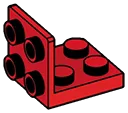 Bracket 2 x 2 - 2 x 2 with studs ascending in Red, Flame